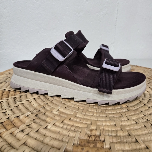 Merrell Lichen Alpine Plum Low Wedge Platform Strappy Sandals 10 - Picture 1 of 7